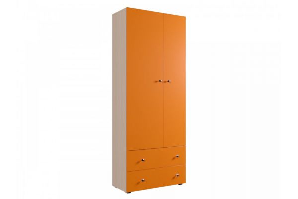Шкаф ДМ 800 с 2 ящиками дуб млечный-оранж