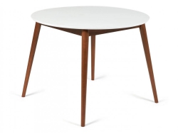 Стол круглый раскладной обеденный Bosco Боско Белый-Коричневый