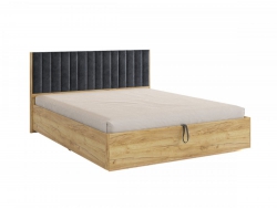 Кровать с подъемным механизмом Адам дуб крафт золотой/грей алькантара