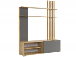 Стенка Бери дуб крафт золотой/графит