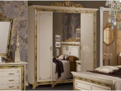 Шкаф 4х дверный с зеркалами Катя беж