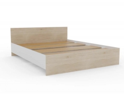 Кровать Монблан 160х200 см Белый Шагрень-Дуб сонома