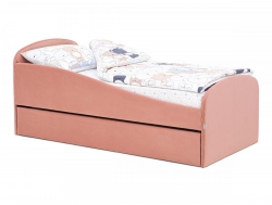 Кровать мягкая с ящиком Letmo велюр пудровый