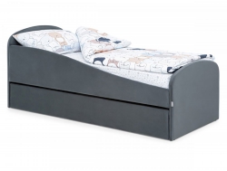 Кровать мягкая с ящиком Letmo велюр графит