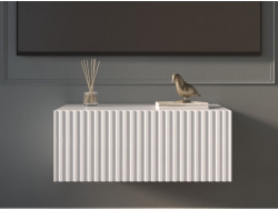 Тумба подвесная под телевизор Lines MTV1-MA 750 мм Белый глянцевый