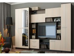 Стенка Марта 11 Венге + Дуб беленый