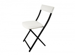 Складной стул Эмин кожзам крокодил белый-металл черный муар