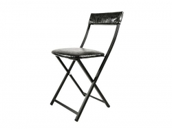 Складной стул Эмин кожзам крокодил черный-металл черный муар