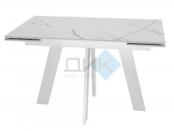 Стол SKM 120 керамика белый мрамор/подстолье белое