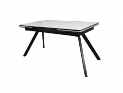 Стол раздвижной Атлант 1800 мрамор белый/черный муар
