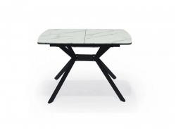 Стол раздвижной Олимп 1400 мм мрамор белый/черный муар