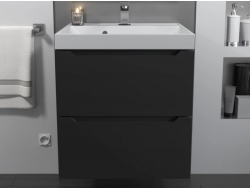 Тумба с раковиной Uperwood Tanos матовая черная 50 см