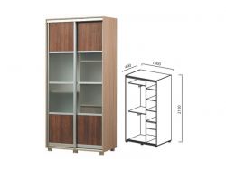 Шкаф-купе 2-х дверный с ящиками Юниор-6 ПМ-15